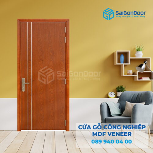 Cửa Gỗ MDF Veneer P1R2 Xoan Đào 3-SGD