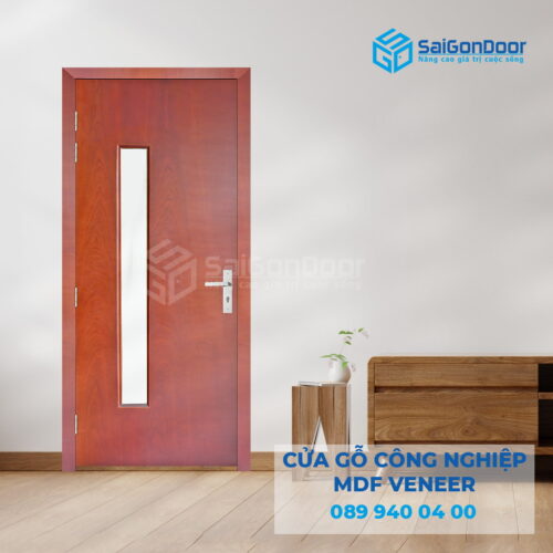 Cửa Gỗ MDF veneer P1G1 Căm Xe 2-SGD