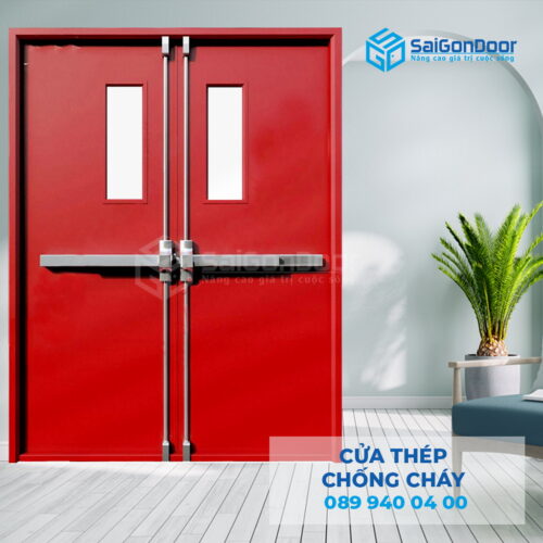 Cửa Thép Chống Cháy 2P1R2G2-SGD